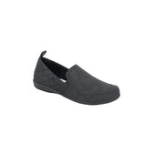 Jambu JSport Lisa Women's Black Quilted Slip-On Casual Flats with Elastic Gore and Plush Lining, S5LSA01