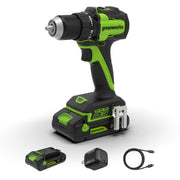 Greenworks 3 SERIES-DRILL/DR 24V Cordless Drill Driver, 400 in-lb Torque, 1/2 in Keyless Ratcheting Metal Chuck, 20+1 Clutch Positions, 2.0Ah USB-C Battery with Fast Charger, DD340A1