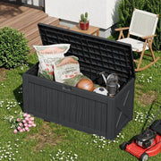 Homall 120 Gallon Outdoor Patio Deck Storage Box, Waterproof, UV Resistant, Multipurpose Seat, Black