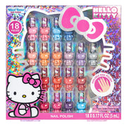 Townley Inc. Hello Kitty 18 Pc Nail Polish Set, Water-Based, Non-Toxic, Peelable, Quick-Drying, Assorted Colors