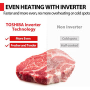 Toshiba 6-in-1 Inverter Countertop Microwave Oven Air Fryer Combo, Broil, Convection, Speedy Combi, Even Defrost, 11.3 in Turntable, Black Stainless Steel, ML2-EC09SAIT(BS)