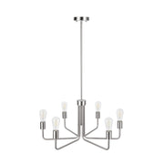 Better Homes & Gardens BHF379562031678 6 Lights Chandelier - Bulb Not Included, Satin Nickel