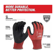 Milwaukee 48-22-8946 Nitrile Level 4 Cut Resistant Dipped Work Gloves Medium Red