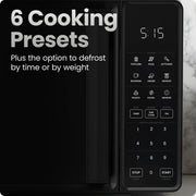 Chefman Countertop Microwave Oven, 0.7 Cu Ft, 700W, 10 Power Levels, 6 Preset Menus, Child Safety Lock, Eco Mode, Mute, Black