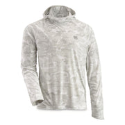 Under Armour Fish Elite Printed Athletic Hoodie for Men, UPF 40 Sun Protection, Lightweight Breathable White/Castlerock, Large, 6000958-100-LG