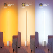 Govee RGBIC Floor Lamp, Multi-Color LED with 64 Lighting Effects, Music Sync, Voice and Remote Control, White Aluminum Finish, H8072A82/H6072A82
