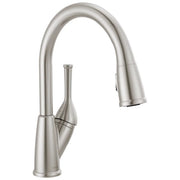 Delta 19810-SS-DST Classic Stainless Single Handle Pull-down Kitchen Faucet with Sprayer Function (Deck Plate Included)