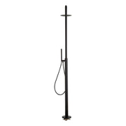 Signature Hardware 953966 Tinsley Freestanding Outdoor Shower Matte Black with Rainfall Shower Head and Hand Shower