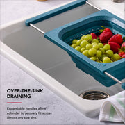 KitchenAid Collapsible Colander, Silicone, Blue, Rectangle, 4 Quart Capacity, 94181614