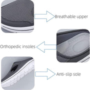 Meaboots Men's Sports Sandals, Breathable Mesh Upper, Orthopedic Support, Wide Fit, Flat Heel, Black