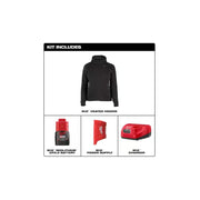 Milwaukee Electric Women's M12 Heated Hoodie, Black, Large, Cordless 12-Volt Lithium Ion with 2.0 Ah Battery and Charger, F200B-21L