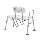 Drive Medical RTL12032KDR Splash Defense Tub Transfer Bench for Bathtub with Curtain Guard Protection, White