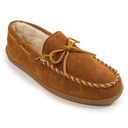 Minnetonka Men's Pile Lined Hardsole Slippers, Brown Suede, Size 10M, 3902-BRWN-M10