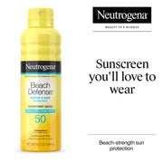 Neutrogena Beach Defense Sunscreen Spray, Broad-Spectrum SPF 50, Water-Resistant 80 Minutes, Lightweight, Reef-Friendly, 6.5 oz