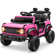 iYofe LEM-9 Ford Bronco 12V Ford Bronco Raptor Powered Ride on Truck with Remote Control, Pink