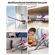 Hosaud Cordless Stick Vacuum Cleaner, 45KPA Suction, 550W Motor, 50-Min Runtime, Lightweight, Purple