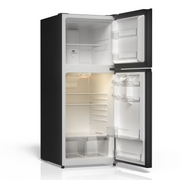 TCL TRT12T4AB 11.6 Cu Ft Counter-Depth Refrigerator with Freezer, Black, Adjustable Glass Shelves, Humidity-Controlled Crisper, Reversible Door Hinges, TRT12T4AB
