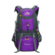 LSLJS 50L Hiking Backpack, Waterproof Camping Essentials Bag, Purple