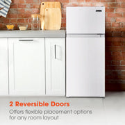 Magic Chef Compact Refrigerator with Freezer, 4.5 Cu. Ft., Reversible Door, Energy Star Qualified, White, HMDR45W