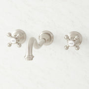 Signature Hardware SH449730BN Ballantine 1.2 GPM Wall Mounted Widespread Bathroom Faucet, Brushed Nickel
