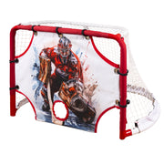 Kasifei Mini Hockey Goal with Heavy-Duty Steel Frame and Shooter Tutor, 30 x 20 in, Red