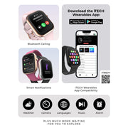 Itech Fusion 4 Smart Watch, Rectangular, 1.85