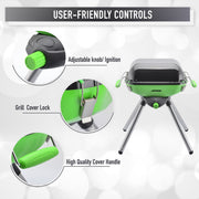 Flame King Multi-Functional Portable Propane Gas Stove, 8000 BTU, 9.5 x 12 Inch Cooking Surface, Light Green/Black, YSNVT-301