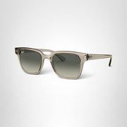 Ray-Ban Unisex Square Sunglasses, Transparent Grey Frame, Grey Gradient Lenses with 100% UV Protection, 51 mm