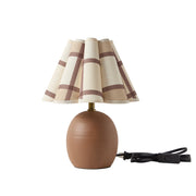 Home Dcor Collection Accent Table Lamp, 12.5 in, Brown Plaid Linen Shade, Ceramic Base, UBD666170517033