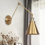 Aiwen 7.28-in Gold Industrial Hardwired Wall Sconce with Adjustable Swing Arm, Multicolor Finish, US-WS-LBD-GG202
