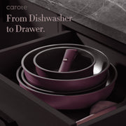 Carote A10487 20 Pcs Nonstick Cookware Sets, Pots and Pans Set with Detachable Handles, Oven Safe, Induction Cookware Cooking Set