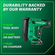 Metabo HPT 18V MultiVolt Compact Cordless 18-Gauge Brad Nailer Kit with 2.0Ah Lithium Ion Battery, Drives 5/8 to 2 in Brad Nails, Bright LED Light, Tool-less Depth Adjustment, NT1850DG