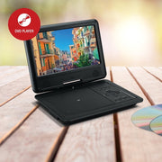 GPX PDB906BDLB 9-Inch Portable DVD Player with Bluetooth Headphones, Swivel LCD Screen, 800 x 480 Resolution, Black