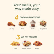 Cuisinart Dual Basket Air Fryer, 11 Qt Total Capacity, 4 Cooking Functions, Sync Finish Technology, Toss Reminder, Auto-Pause, Automatic Warm Mode, ADZ-110
