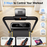 YPOO Foldable Treadmill w/Incline & Handle, Portable Walking Pad for Home/Office, 300 lb Capacity, Remote Control