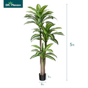 DR.Planzen 5ft Dracaena Tree Faux Plants Indoor Outdoor Decor Artificial Tree - Plastic and Silk