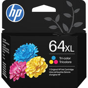 HP N9J91AN 64XL Tri-Color High-Yield Ink Cartridge Printers | Works with Printer Series