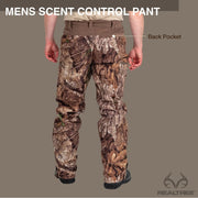 Realtree Men's Scent Control Hunting Pants, Real Tree APX Camouflage, Relaxed Fit, High Rise, Full Length, Adjustable Waistband, Zippered Pockets, WP10133-M-9T6
