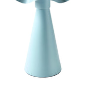 Beautiful by Drew Barrymore Hydrangea Blue Ruffled Enamel Accent Table Lamp, 14 in, Sculptural Metal Base, Glossy Finish, Corded Electric with Rotary Switch
