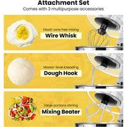 VIVOHOME X00238UZVR 660W 10 Speed 6 Quart Tilt-Head Kitchen Electric Food Mixer with Beater, Dough Hook, Wire Whip and Egg Separator, Silver