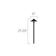 Kichler 6in Dome Path Light, LED 2700K Warm White, Centennial Brass Finish, Outdoor Landscape Lighting, 3W, 15870CBR27
