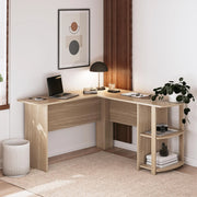 Ameriwood Home 5449947WCOM L Shaped Desk with Side Storage, Spring Pine