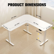 Ergomaker L-Shaped Electric Standing Desk, Height Adjustable 28.7-46.5 in, 50.8 x 50.8 in, White, SM303