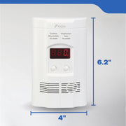 Kidde Carbon Monoxide and Explosive Gas Detector with Digital LED Display, 9-Volt Battery Backup, Plug-In Wall Alarm, White, KN-COEG-3