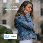 Wyze Wireless Earbuds, Bluetooth 5.0, IPX5 Sweat Resistant, 30 dB Noise Reduction, 4 Voice-Isolating Microphones, Alexa Built-In, True Wireless with Charging Case, Black, WE1BLK