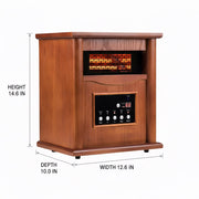 Airo Comfort Electric Infrared Space Heater, 1500W Quartz Heater, Adjustable Thermostat, Remote Control, Child Safety Lock, Light Finish