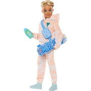 Mattel Barbie Dream Besties Ken 11 Inch Posable Fashion Doll with Blonde Hair, Removable Orange Tie-Dye Outfit, 9 Summer and Skateboard Accessories