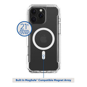 onn. WIBCLR100149695 MagSafe Compatible Rugged Phone Case for iPhone 16 Pro Max - Clear