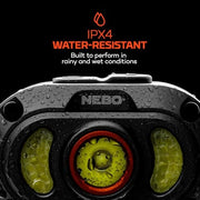 NEBO Mycro 900+ Headlamp, 900 Lumen, Spot and Flood Light Combo, USB-C Rechargeable, 7 Light Modes Including Red Night Vision, Adjustable Strap, Cap Light Convertible, 902025