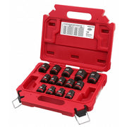 Milwaukee 49-66-7013 SHOCKWAVE 1/2 in. Drive Metric 6 Point Impact Socket Set (14-Piece)
